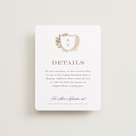 Foil-Pressed Direction Cards