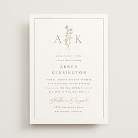 Foil-Pressed Bridal Shower Invitations