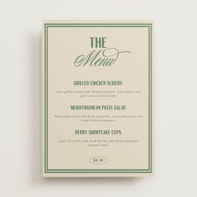 Graduation Menu Signs