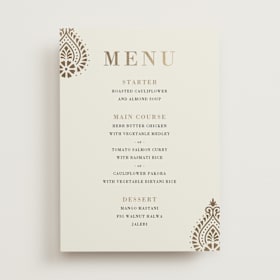 Foil-Pressed Menus