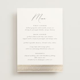 Foil-Pressed Menus