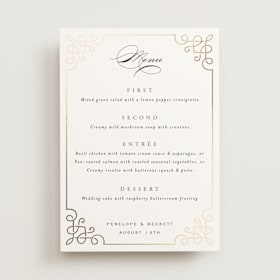 Foil-Pressed Menus