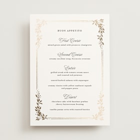 Foil-Pressed Menus