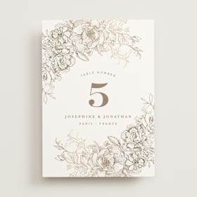 Foil-Pressed Table Numbers