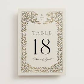 Foil-Pressed Table Numbers