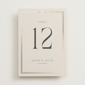 Foil-Pressed Table Numbers