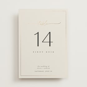 Foil-Pressed Table Numbers