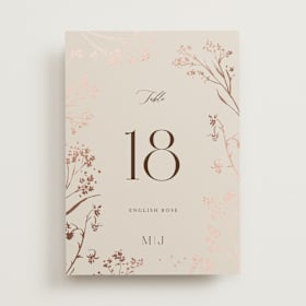 Foil-Pressed Table Numbers