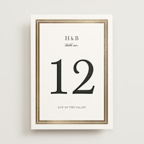 Foil-Pressed Table Numbers