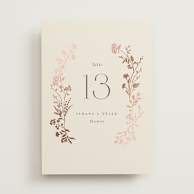 Foil-Pressed Table Numbers