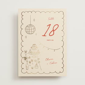 Foil-Pressed Table Numbers