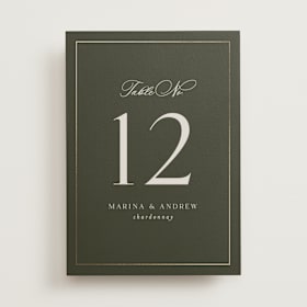 Foil-Pressed Table Numbers