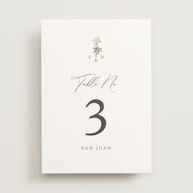 Foil-Pressed Table Numbers