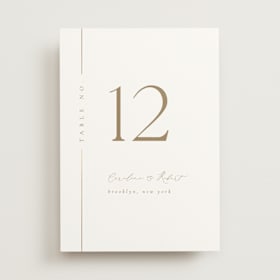 Foil-Pressed Table Numbers