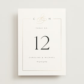 Foil-Pressed Table Numbers