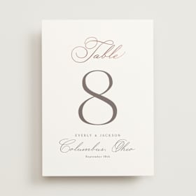 Foil-Pressed Table Numbers