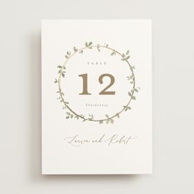 Foil-Pressed Table Numbers