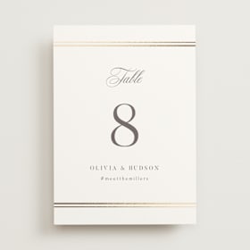 Foil-Pressed Table Numbers