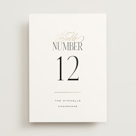 Foil-Pressed Table Numbers