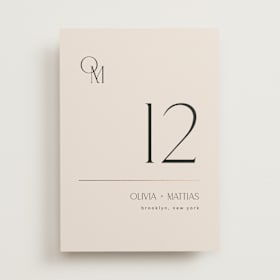Foil-Pressed Table Numbers