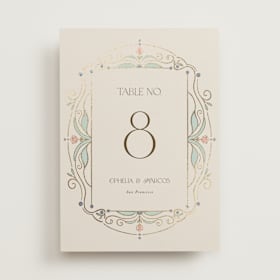 Foil-Pressed Table Numbers