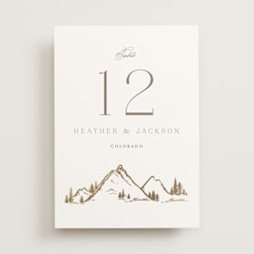 Foil-Pressed Table Numbers