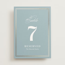 Foil-Pressed Table Numbers