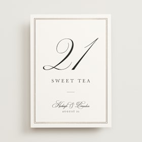 Foil-Pressed Table Numbers