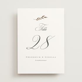 Foil-Pressed Table Numbers