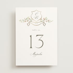 Foil-Pressed Table Numbers