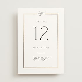 Foil-Pressed Table Numbers