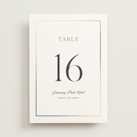 Foil-Pressed Table Numbers