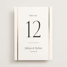 Foil-Pressed Table Numbers