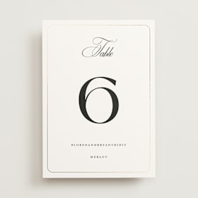 Foil-Pressed Table Numbers