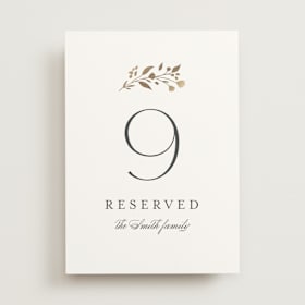 Foil-Pressed Table Numbers
