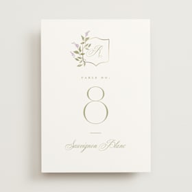 Foil-Pressed Table Numbers