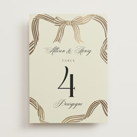 Foil-Pressed Table Numbers