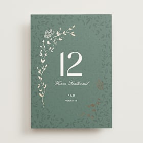 Foil-Pressed Table Numbers