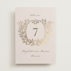 Foil-Pressed Table Numbers