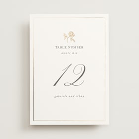 Foil-Pressed Table Numbers