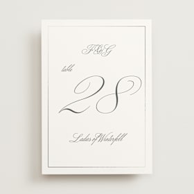 Foil-Pressed Table Numbers