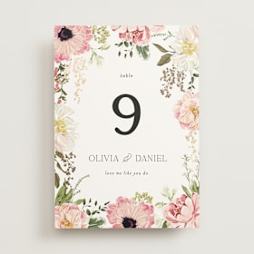 Foil-Pressed Table Numbers