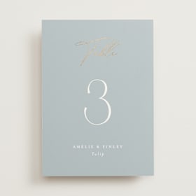 Foil-Pressed Table Numbers