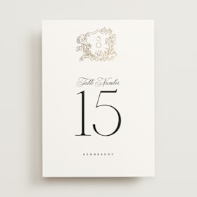 Foil-Pressed Table Numbers