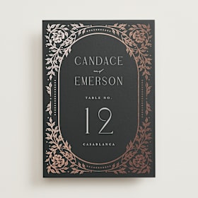 Foil-Pressed Table Numbers