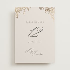 Foil-Pressed Table Numbers