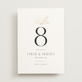 Foil-Pressed Table Numbers
