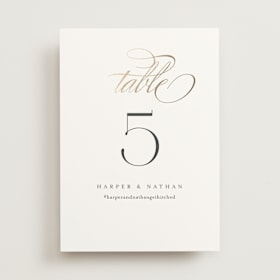 Foil-Pressed Table Numbers