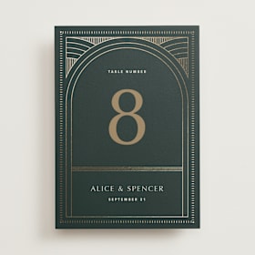 Foil-Pressed Table Numbers