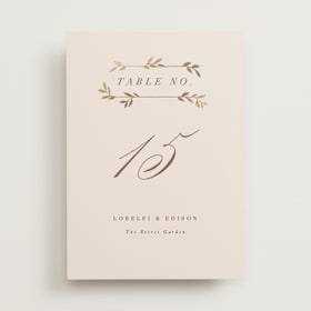 Foil-Pressed Table Numbers